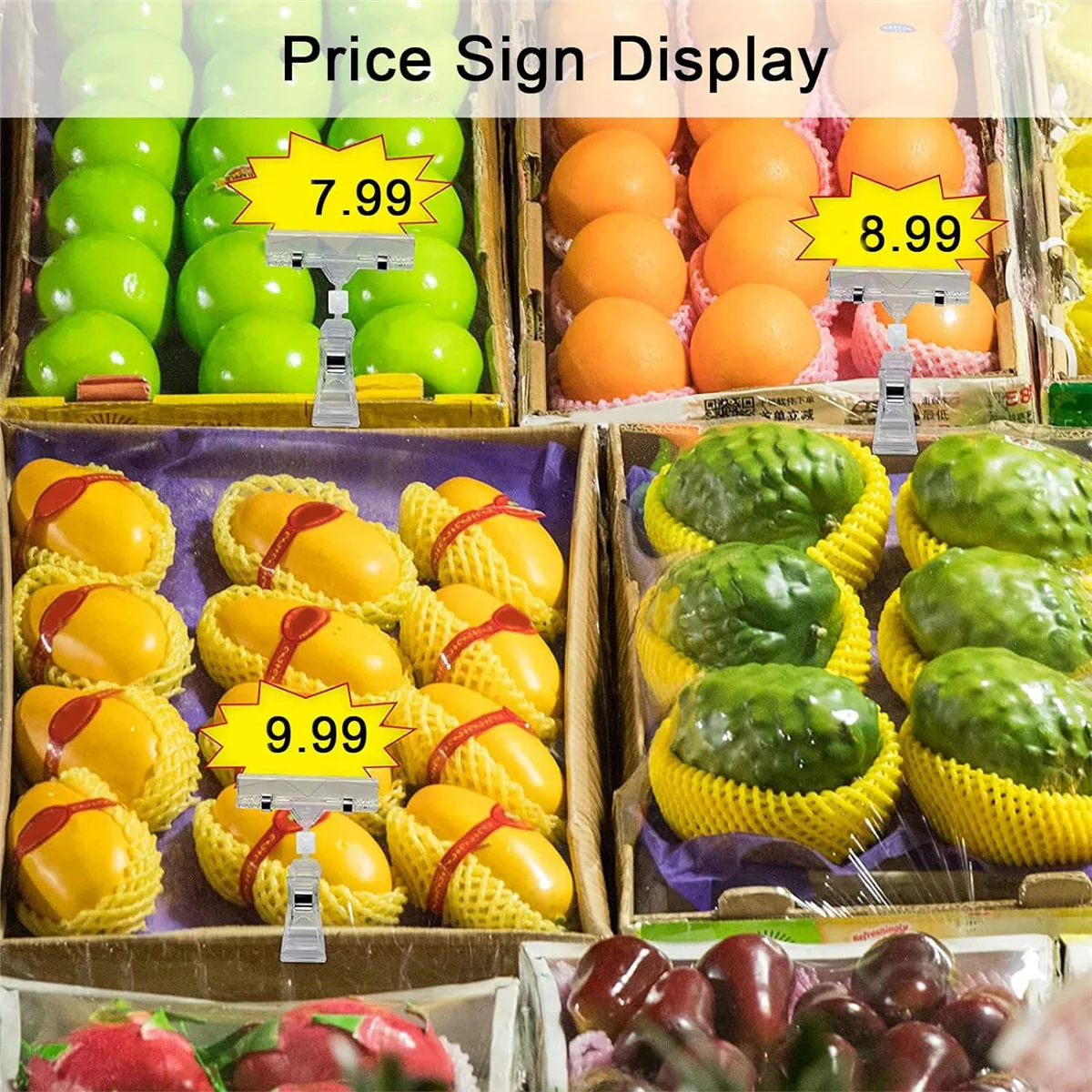 30 Stück Etiketten halter Schilder clip, durchsichtige drehbare Schilder clips aus Kunststoff, Merchandise-Schilder-Display clip, Preis schild klemme