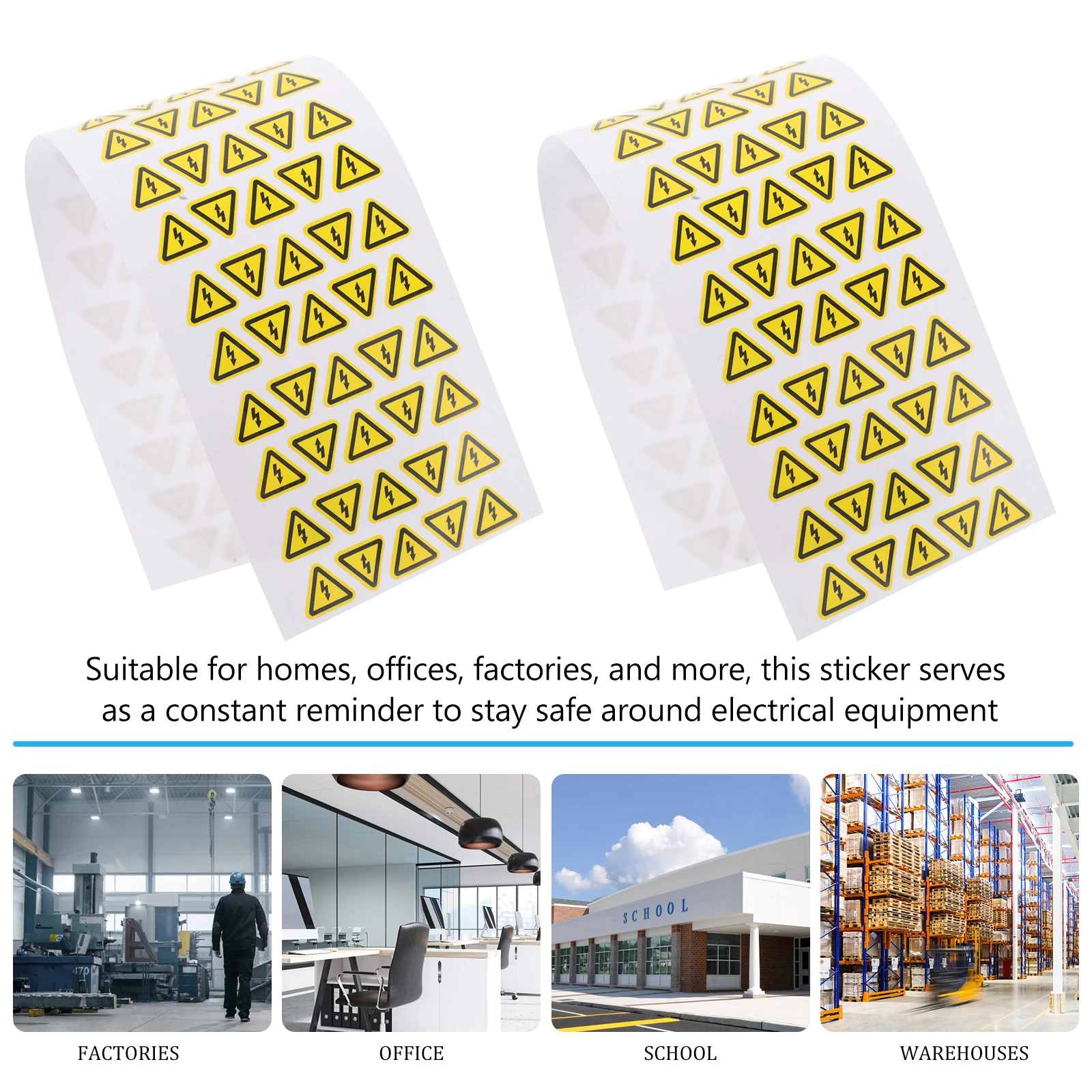 3 Sheets Warning Label for Safety Electric Shocks Caution Stickers High Voltage Signs Labels Decal Fence