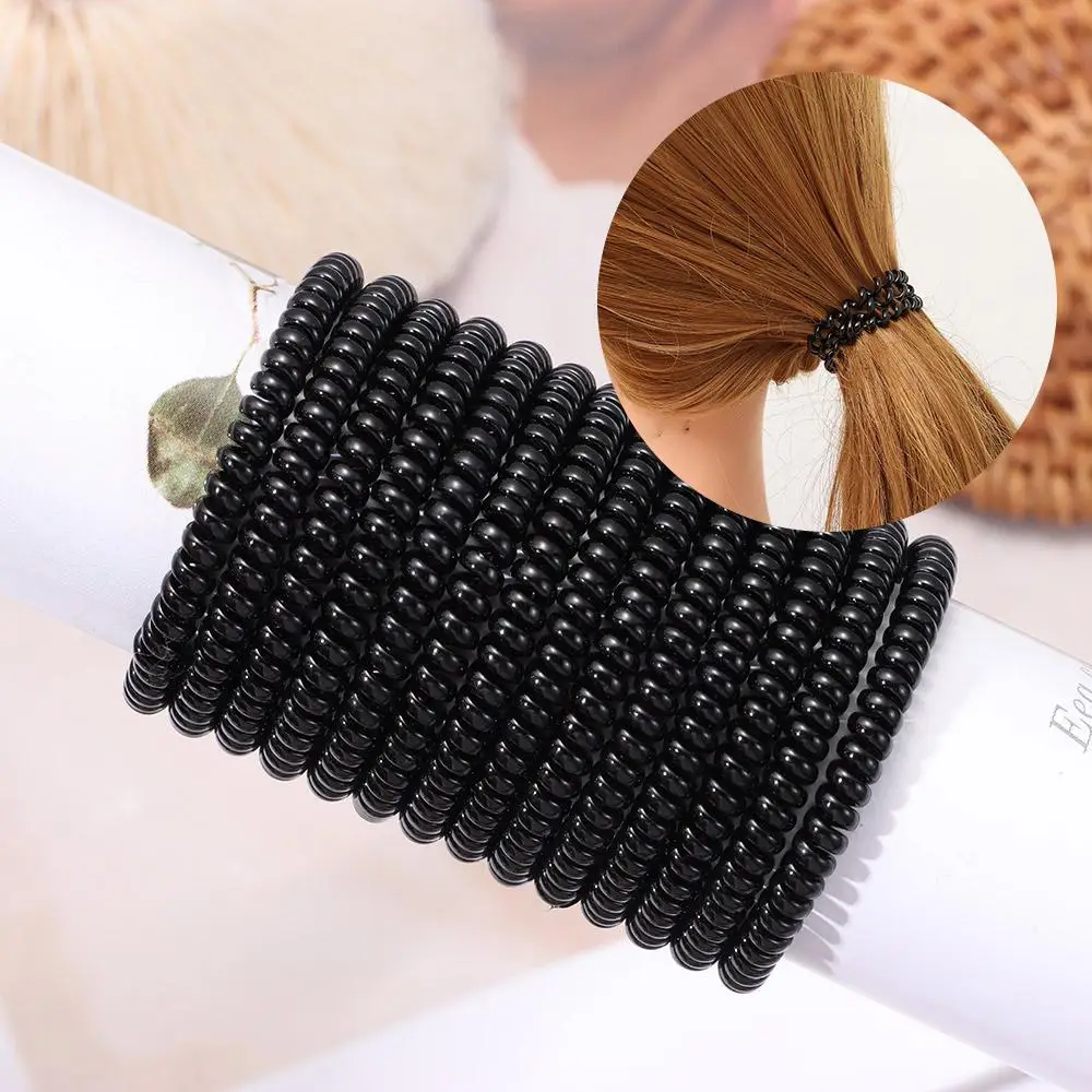 20pcs Women Girls Super Thin Rubber Hair Ropes Ponytail Holder Telephone Wire