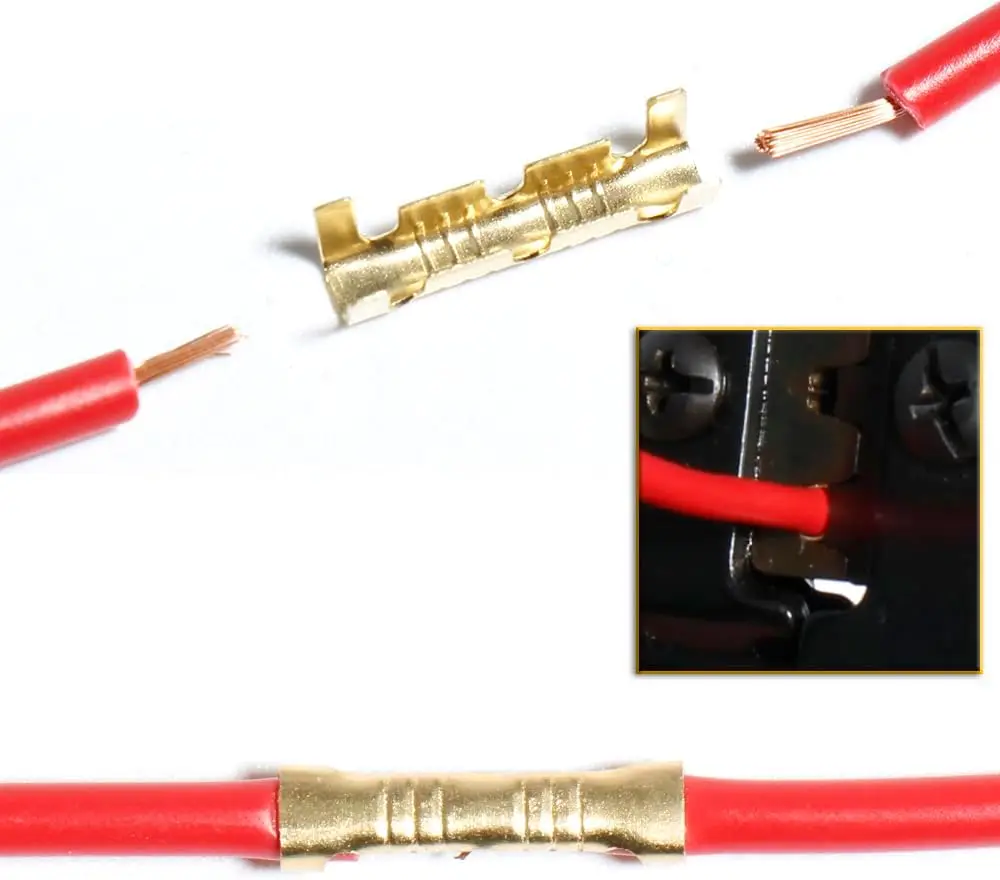 300-teiliges DJ453 U-förmiges Kabelendverbinder-Set: Reparaturwerkzeug, Zangen, Crimpzangen für nicht-isolierte Kabel, Flachsteckverbinder, elektrische Stoßverbinder – Detail 4