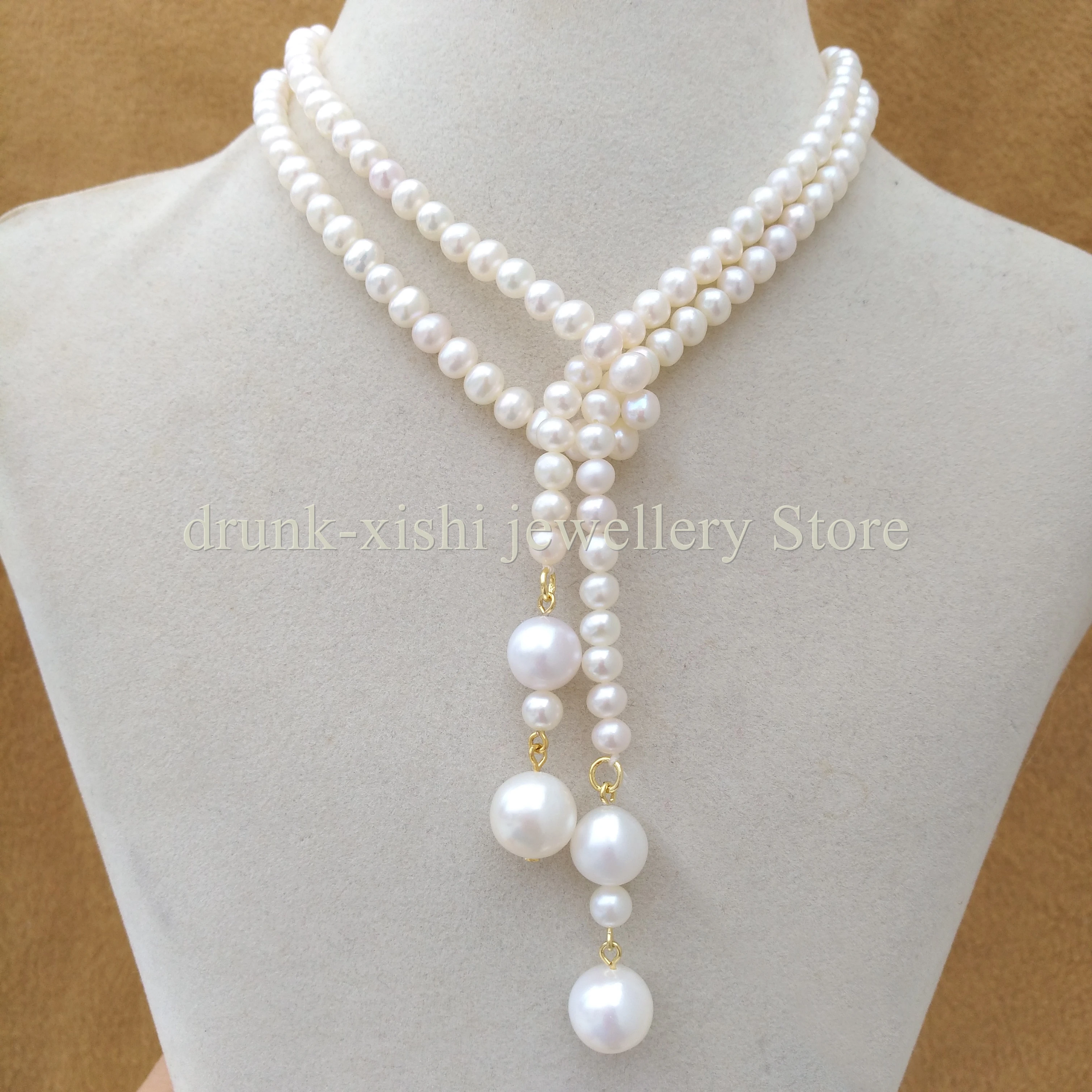 New AAA++ 4-5mm 8-9mm 10-11mm Natural Real White Pearl Necklace Can Customize Size Free Shipping