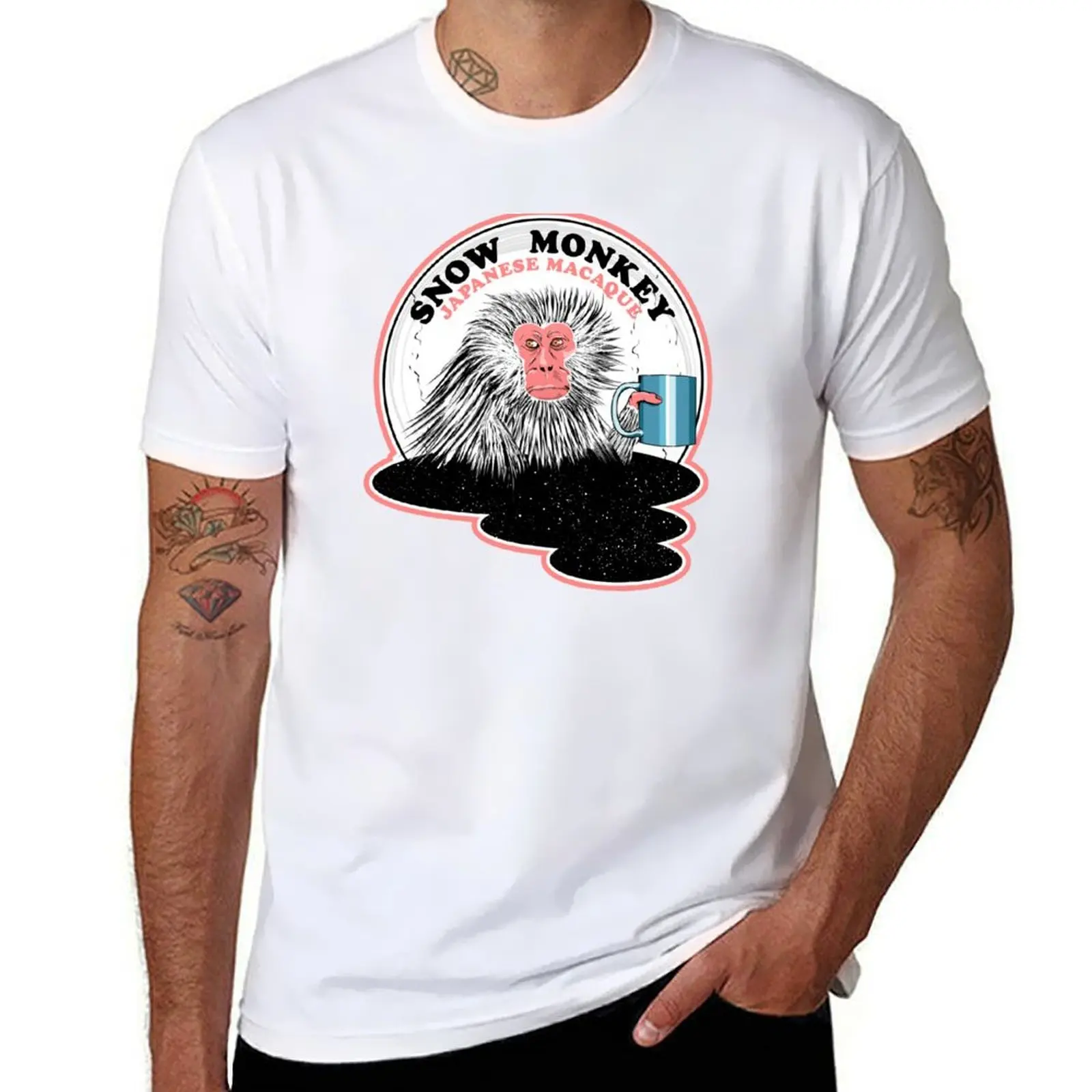 

Japanese Macaque Snow Monkey T-Shirt anime t shirts oversize t shirt for man 100 percent cotton T-Shirt