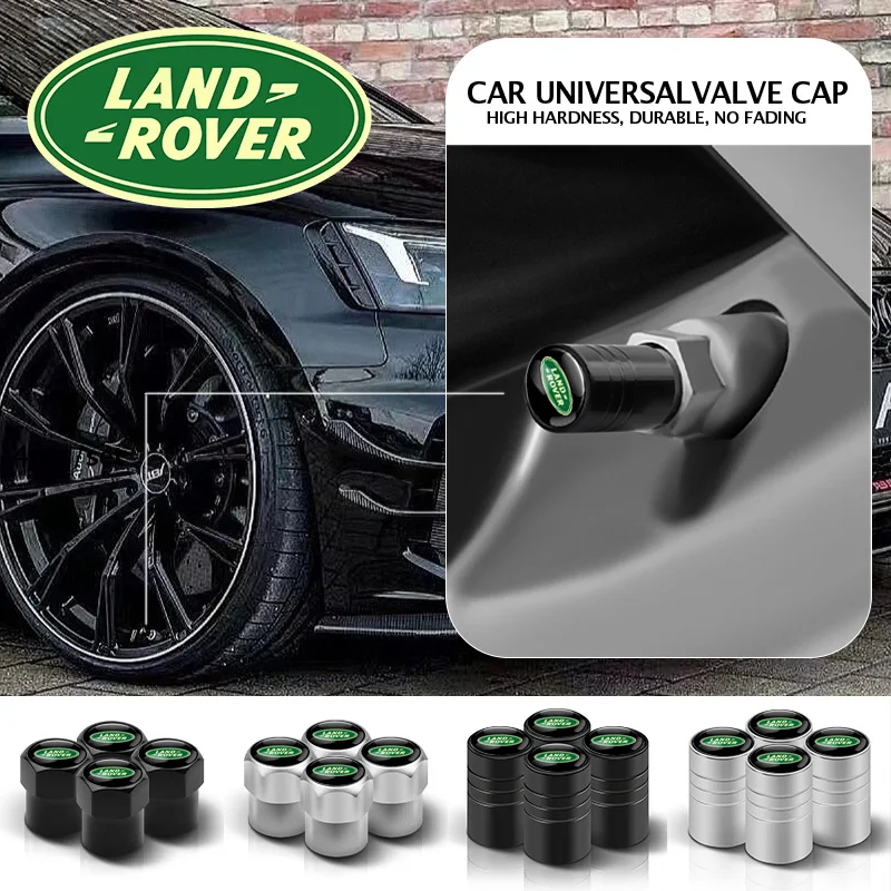 Car Wheel Tire Valve Caps Tyre Rim Stem Covers Airdust Waterproof for Land Rover Range Rover Defender 3 4 Evoque Freelander