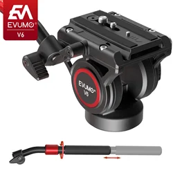 EVUMO Professional Fluid Video Tripod Head Hollow Hydraulic Panoramic Photography Ballhed with Handle for Tripod Monopod Camera