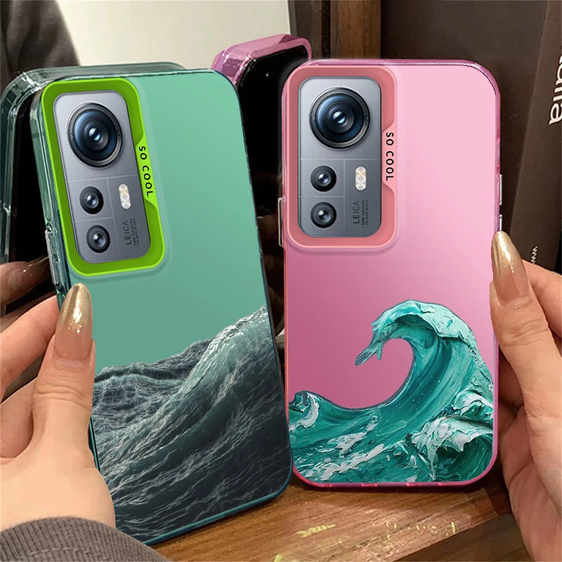 The Sea Is Rough For Redmi K60 12 10X 9T 9C 8 A1 A2 Plus 4G Fashion Colorful Silver Phone Case