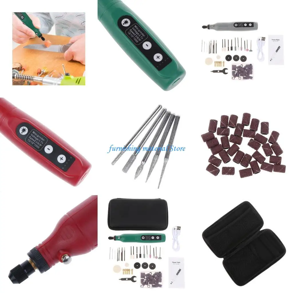 Y5GD 60 Chiếc Máy Khoan Mini Điện Máy Khoan Móng Tay Dụng Cụ Điện Sạc 3.7V Tẩy Sơn Móng Tay Máy Xay 5 Tốc Độ bộ Bút Khắc