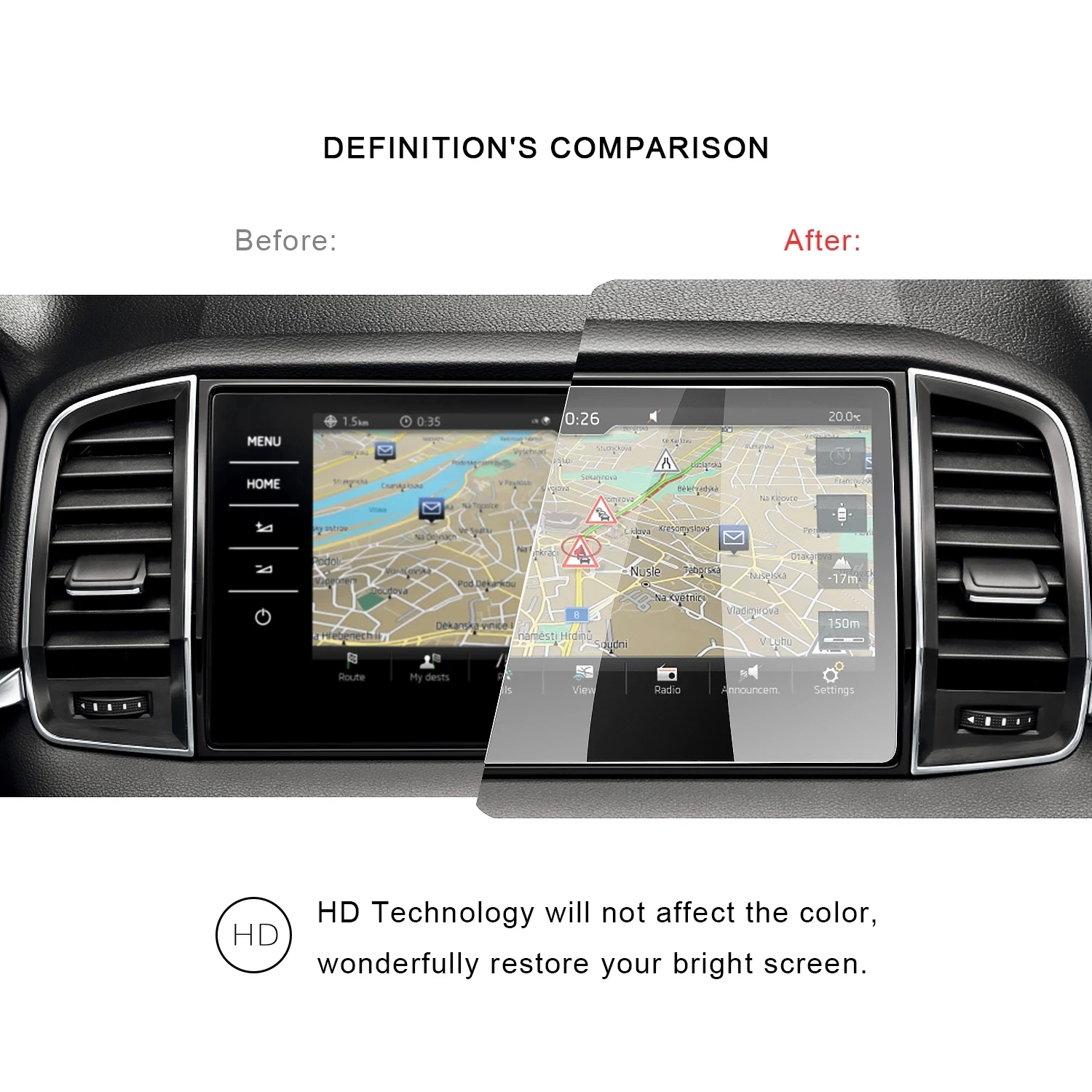 2PCS PET Film For Karoq Columbus 9.2 Inch 2017 2018 Car Navigation Touch Center Screen Protector Auto Interior Accessories