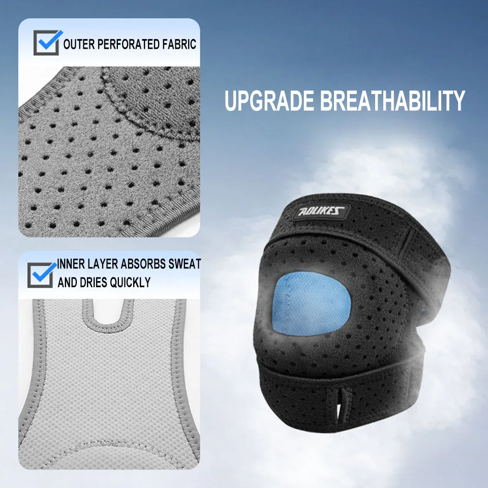 AOLIKES 1PC Suporte Ajustável Duplo para Tendão Patelar, Ideal para Menisco, Osteoartrite, Ortopedia, Suporte para Joelho de Atletas