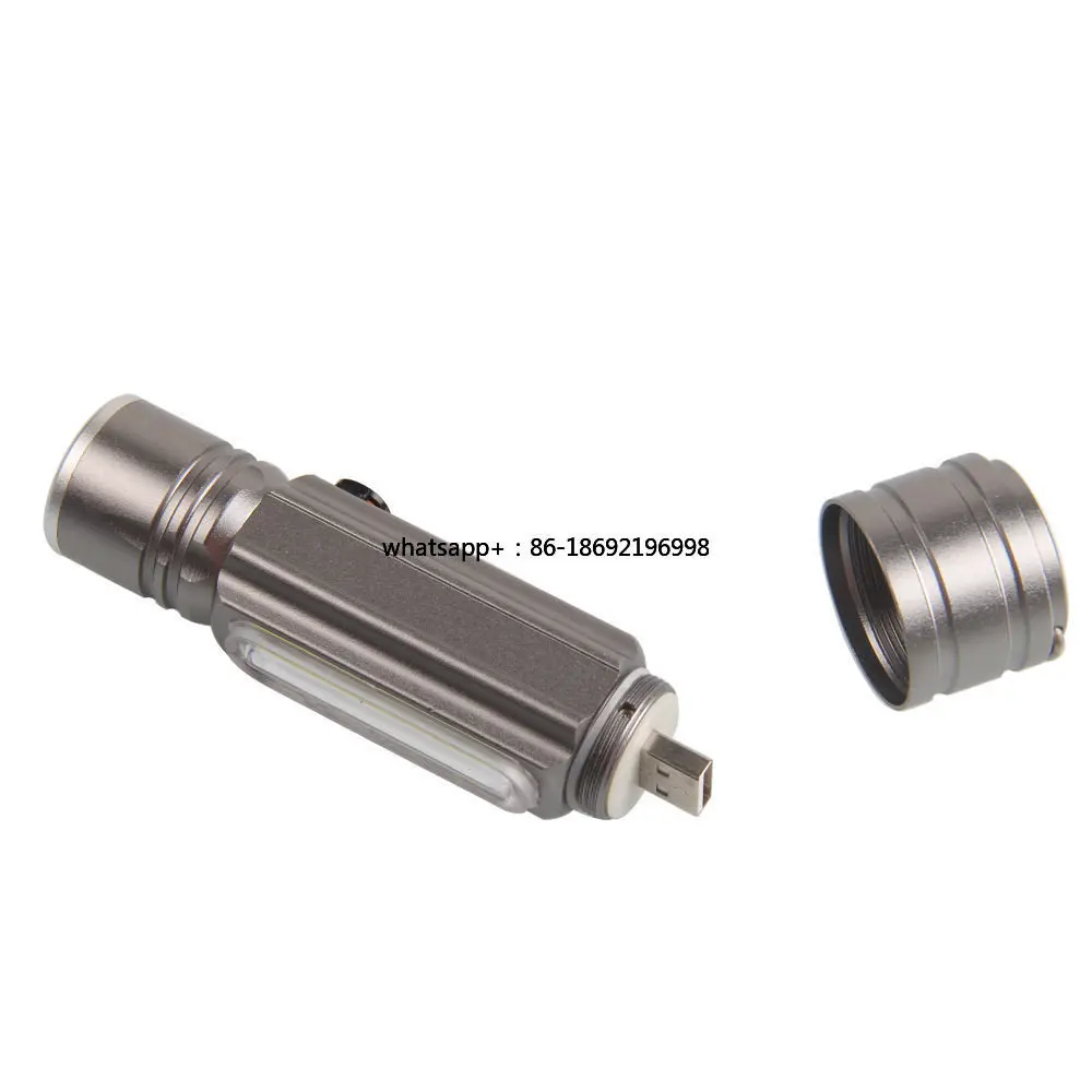 Stretch Zoom USB Strong Light Flashlight Mini Waterproof LED Aluminum Alloy Charging Side COB Magnet Work Light