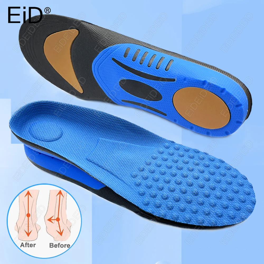 EID Orthopedic Insoles Arch Support Flat Foot Correction Sports Camping Massage Breathable Sweat Absorbing Cushion Men Women