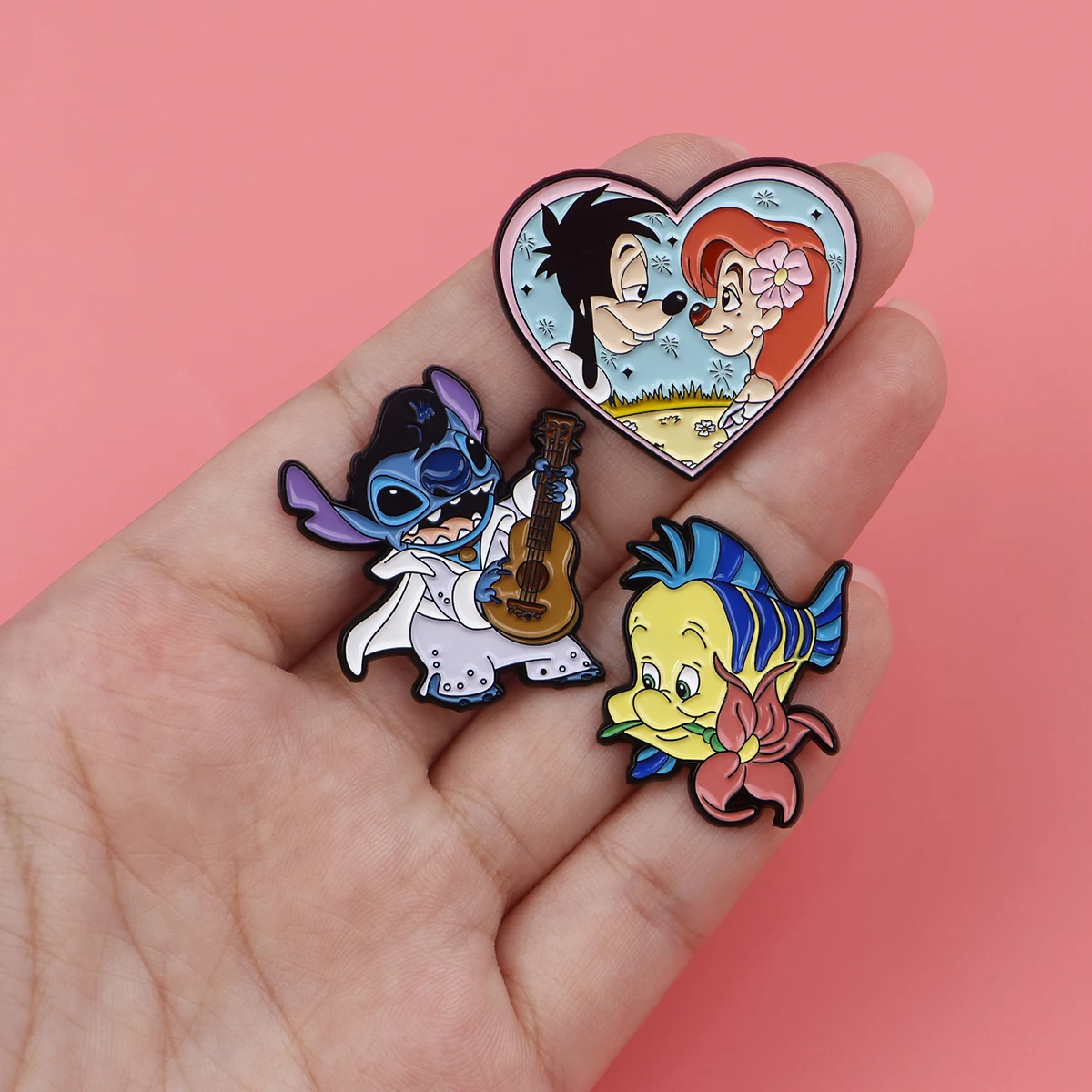 Stitch Mickey Cute Enamel Pin Cartoon Brooch Pines Lapel Pins Badge on Backpack Clothing Accessories Jewelry Gifts for Friends