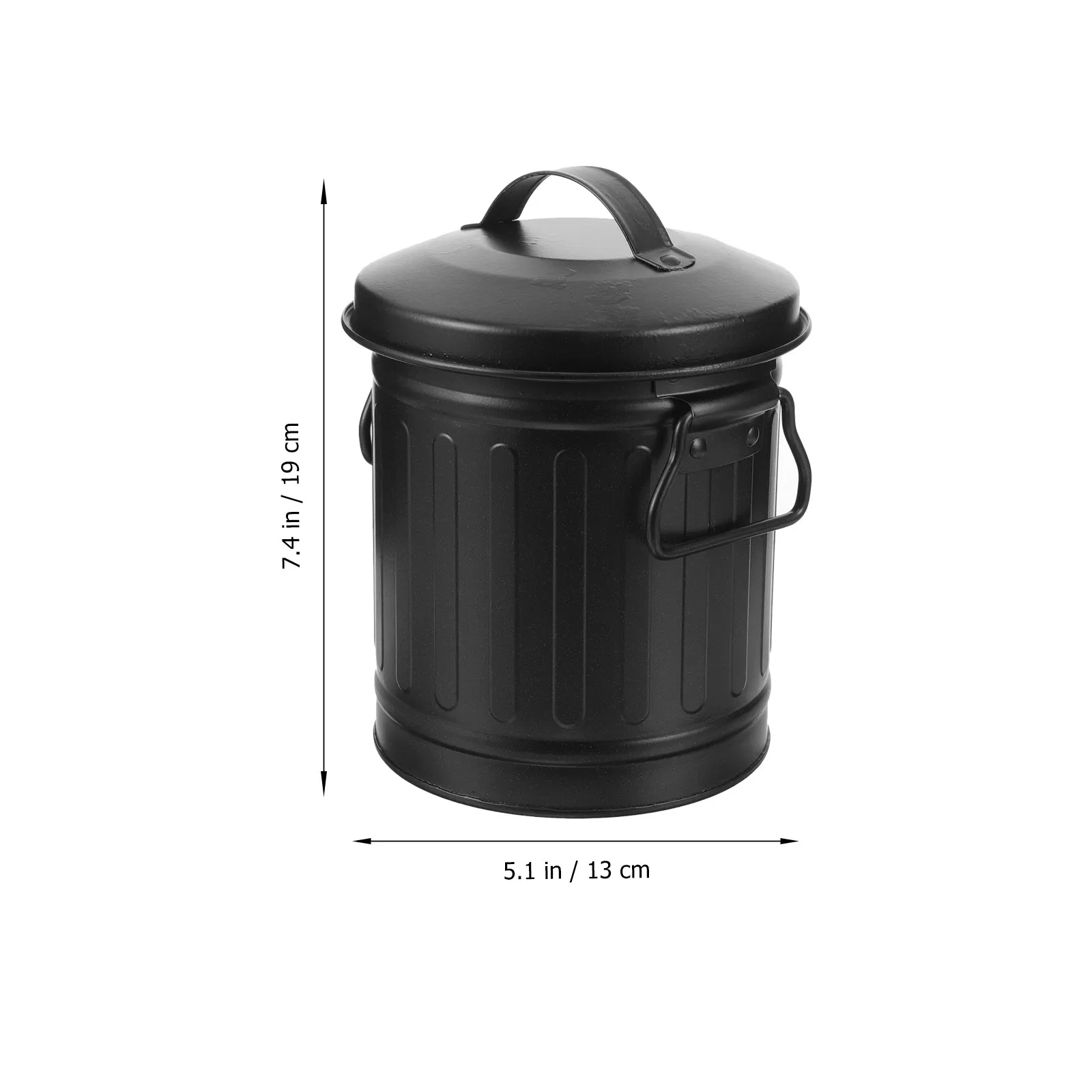 Iron Desktop Trash Bin Small Bucket Shaped Garbage Container Lid Covered Creative Rubbish Bin Office Bedside Home Wastebasket