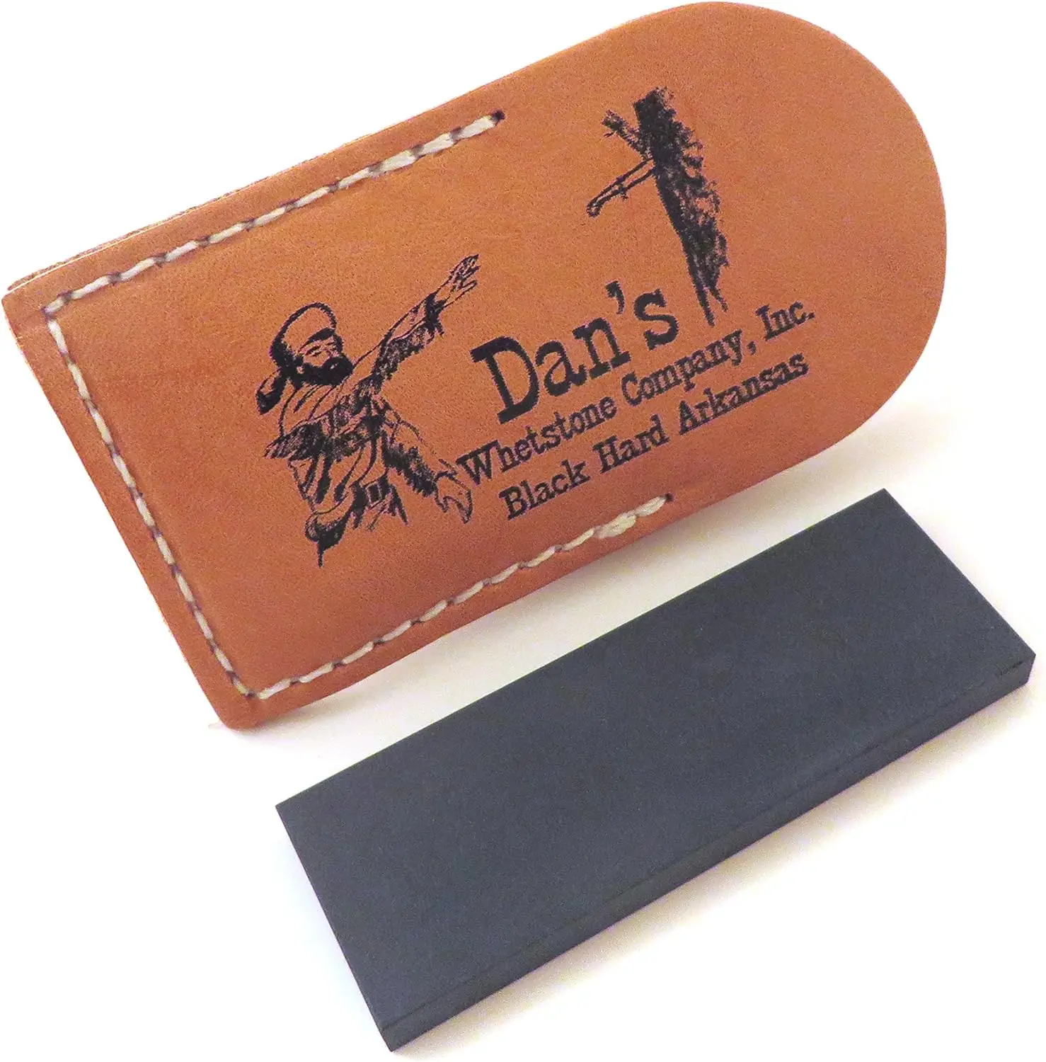 

Ultra Fine Pocket Knife Sharpening Stone Whetstone 3x1x1/4 Inch in Leather Pouch