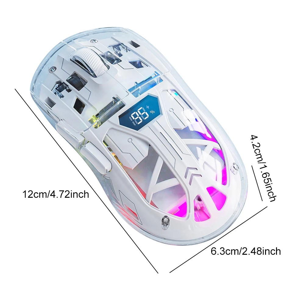 Bluetooth-совместимая мышь 2,4 ГГц + BT5.0, беспроводная игровая мышь, цифровой дисплей, подключение нескольких устройств для ноутбука/телефона/ПК/