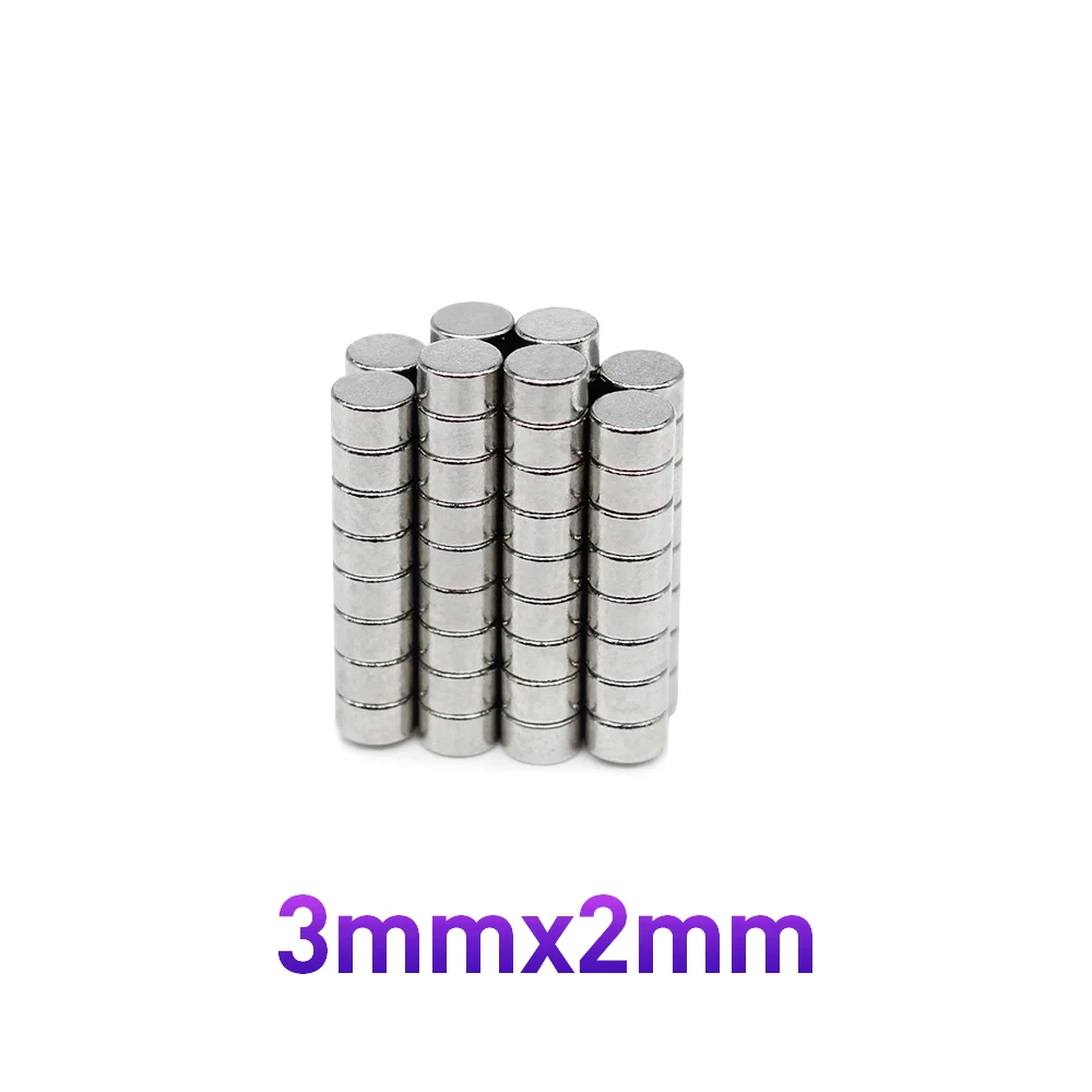 100/200/500/1000/2000/5000PCS 3x2 Minor Disc Search Magnet Small Round Magnets 3x2mm Neodymium Permanent Magnets Strong 3*2 mm