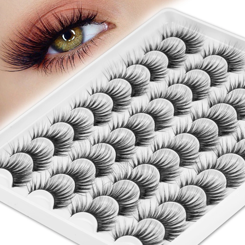 5/9/20 paia di ciglia finte 3D Fluffy Mink Strip Lashes Extension ciglia a Volume spesso ciglia finte fatte a mano morbide naturali