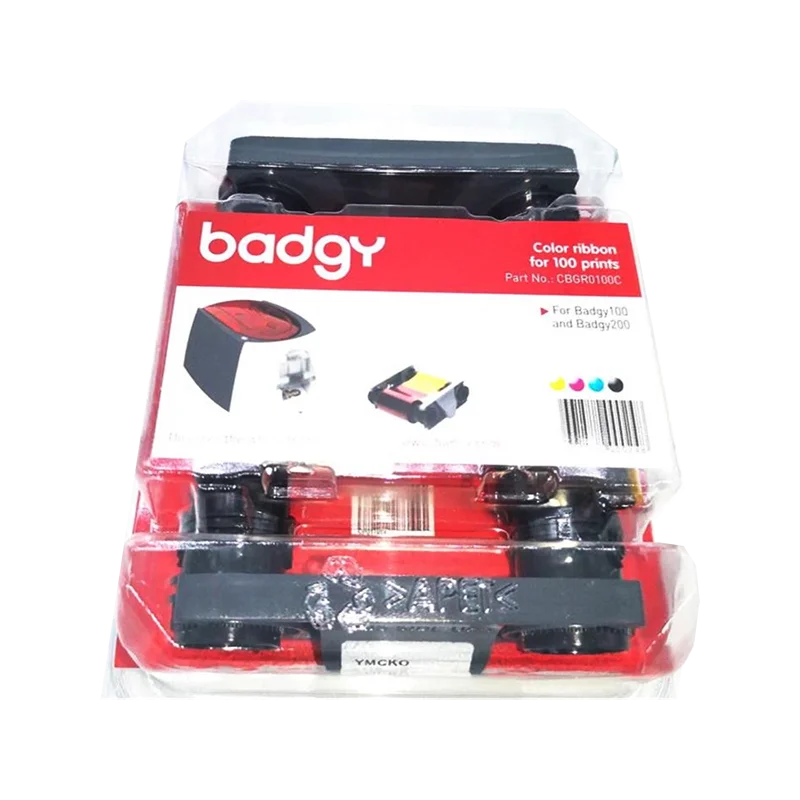 

Evolis оригинальная цветная лента YMCKO CBGR0100C, совместимая черная лента CBGR0500k Evolis Badgy100 Badgy200, принтер для идентификационных карт