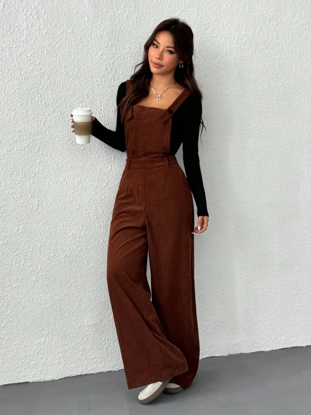 

Осенне-зимний европейский и американский модный вельветовый комбинезон для женщин