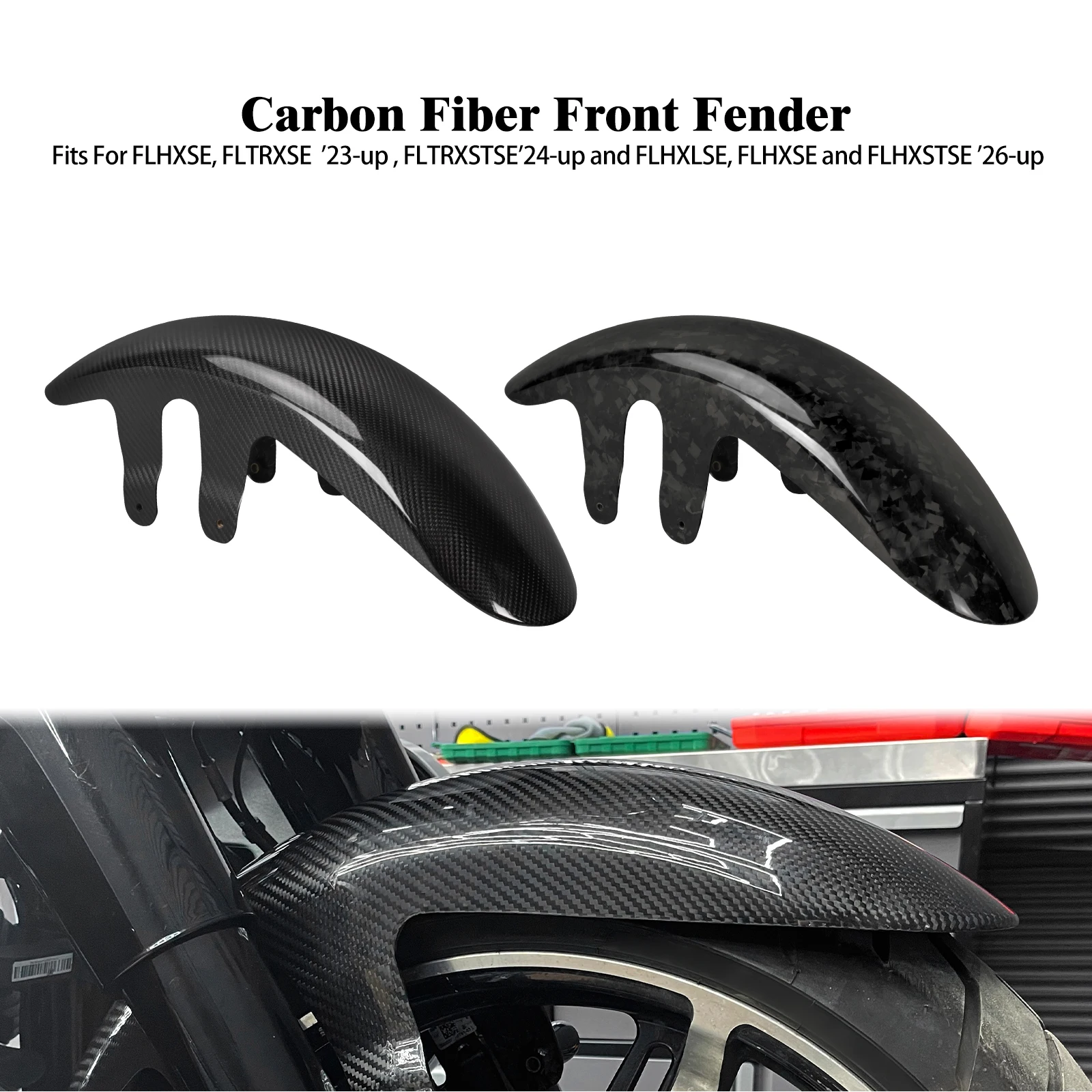 Texture Front Fender Mudguard Motorcycle For Harley Touring FLHXSE FLTRXSE 23-Up FLTRXSTSE FLHXLSE 24-Up FLHXSE FLHXSTSE 26-up