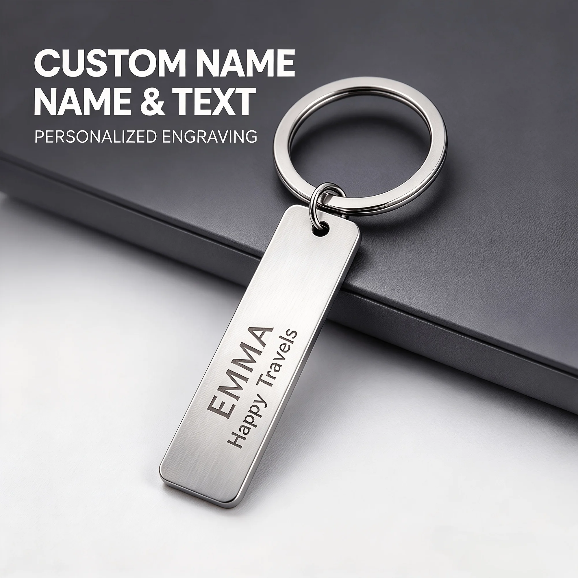 Customized personalized stainless steel keychain double-sided laser engraved keychain suitable for keys backpacks and suitcases
