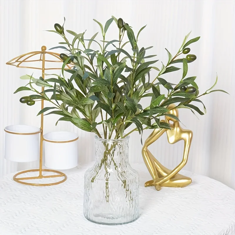 Lebensechte Künstliche Olivenzweige, DIY-Kränze, Heim- und Außendekoration, Hochzeits-Party-Vasenarrangements, Synthetische Edelsteine, Hochzeitsdekoration – Detail 7