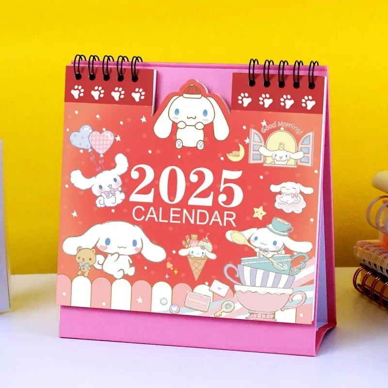 Sanrio Hello Kitty 2025 Calendar Desk Calendar Ornament Cartoon Kawaii Planner Agenda Daily Monthly Stationery Office Supplies