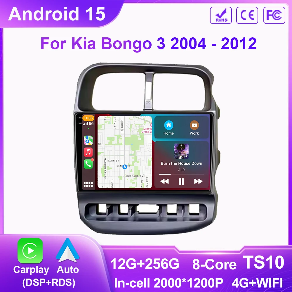 

Android Auto Radio For Kia Bongo 3 2004 - 2012 CarPlay Car Multimedia Player Navigation GPS DSP BT Stereo Head Unit No 2din 2din