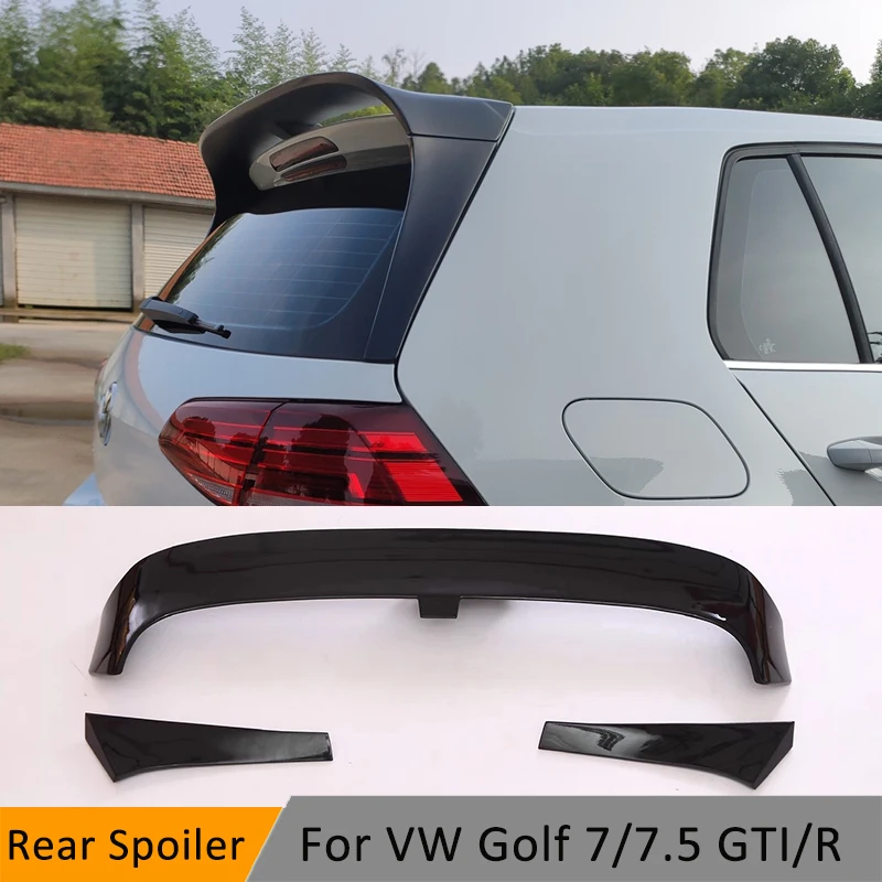 

Gloss Black Clubsport Style Carbon Fiber CS Style Rear Roof Spoiler For Volkswagen Golf 7/7.5 Rline GTI R 2014-2020