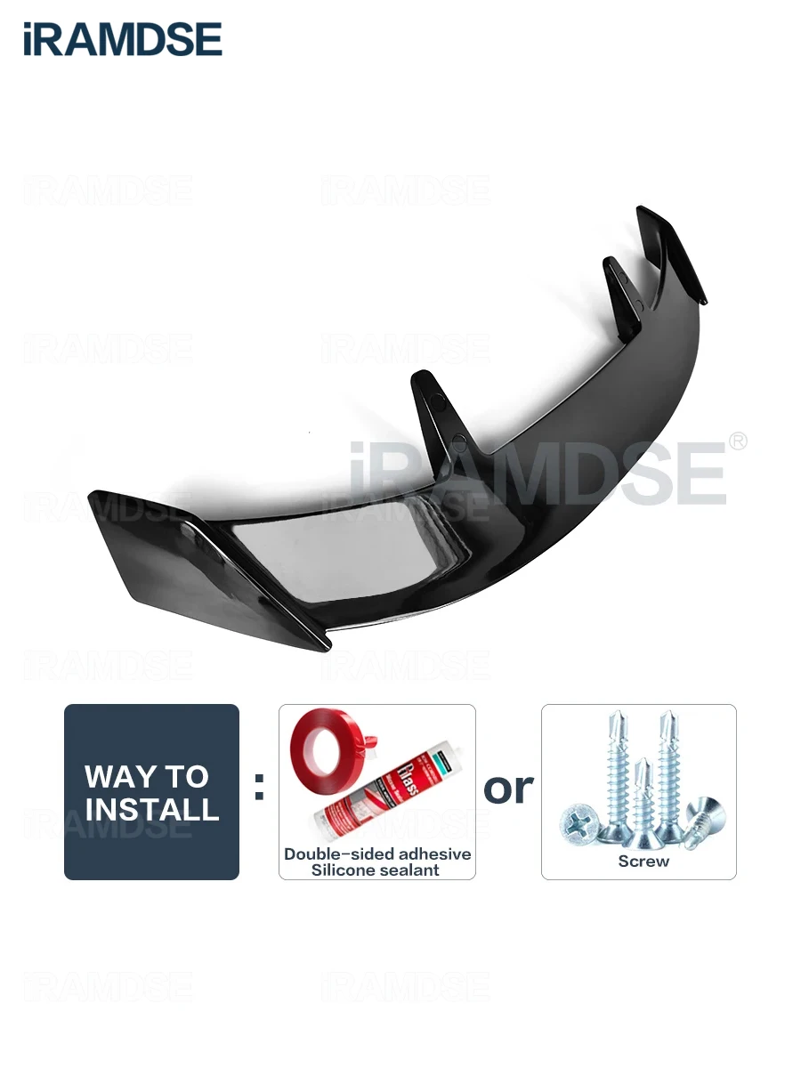 Carbon Fiber Pattern Spoiler for Hyundai Tucson Universal Gloss Black Aerodynamic Type TE Rear Windshield Wing Accessories