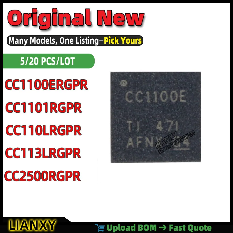 CC2500RGPR CC1101RGPR CC110LRGPR CC113LRGPR CC1100ERGPR QFN-20 RF Transceiver New Original