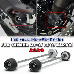 Per YAMAHA MT-07 FZ-07 MT07 XSR700 2024 assale anteriore posteriore forcella Crash Slider protezione ruota moto