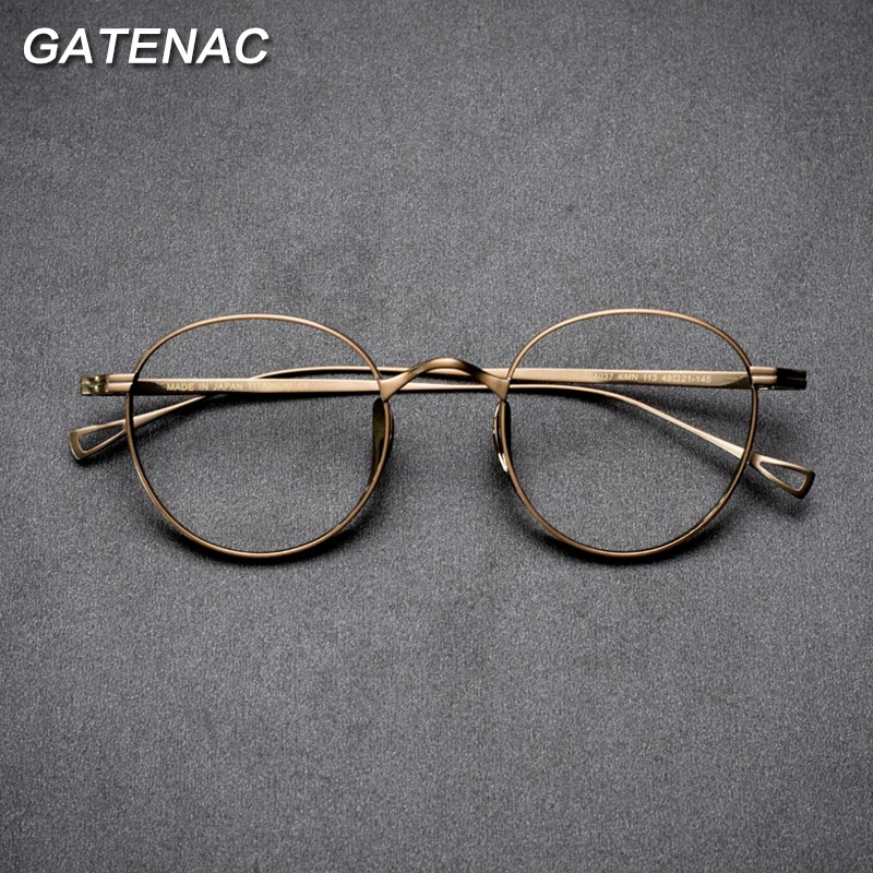 Vintage Pure Titanium Eyeglasses Frame Men Retro Prescription Myopia Glasses Frame Women Japan Designer Luxury Brand Eyewear