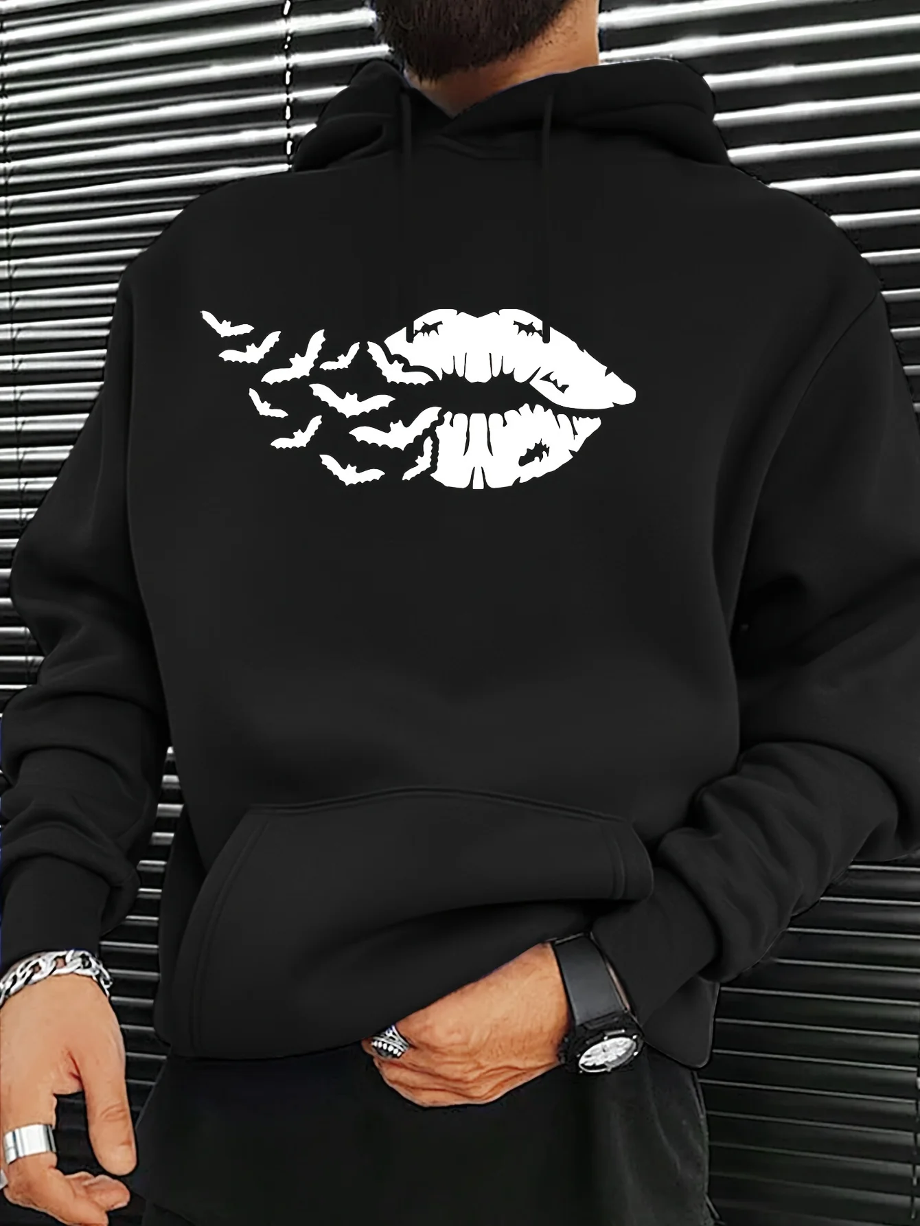 Lip Shape Graphic Printing Autumn and Winter Cotton Hoodie for Men and Women Outdoor Street Sports Training Brand Trendy