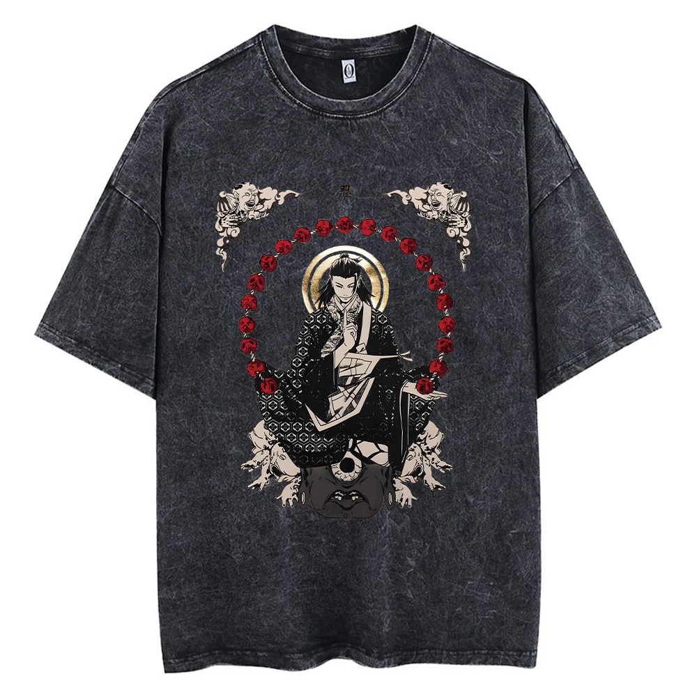 2026 Anime Jujutsu Kaisen Geto Suguru Bedrucktes T-Shirt für Herren und Damen, gewaschenes T-Shirt, hochwertiges Vintage-Baumwoll-T-Shirt, Oberteile