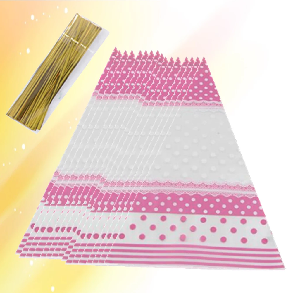 

100 Pcs Candy Packaging Bags Reusable Sealed Sweets Cookies Food Packing Tie Wrapping Birthday Party Halloween Home Use