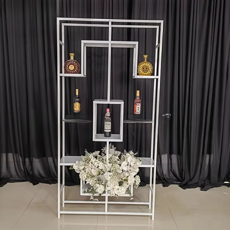 Hotel wedding storage background wall indoor living room flower decoration rack