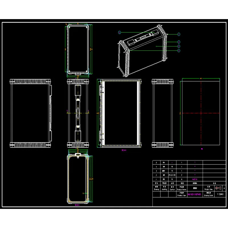 الألومنيوم صندوق وصلات يده الألومنيوم جهاز إلكتروني الإسكان الضميمة مخصص الألومنيوم حالة 275*200*100 مللي متر #4