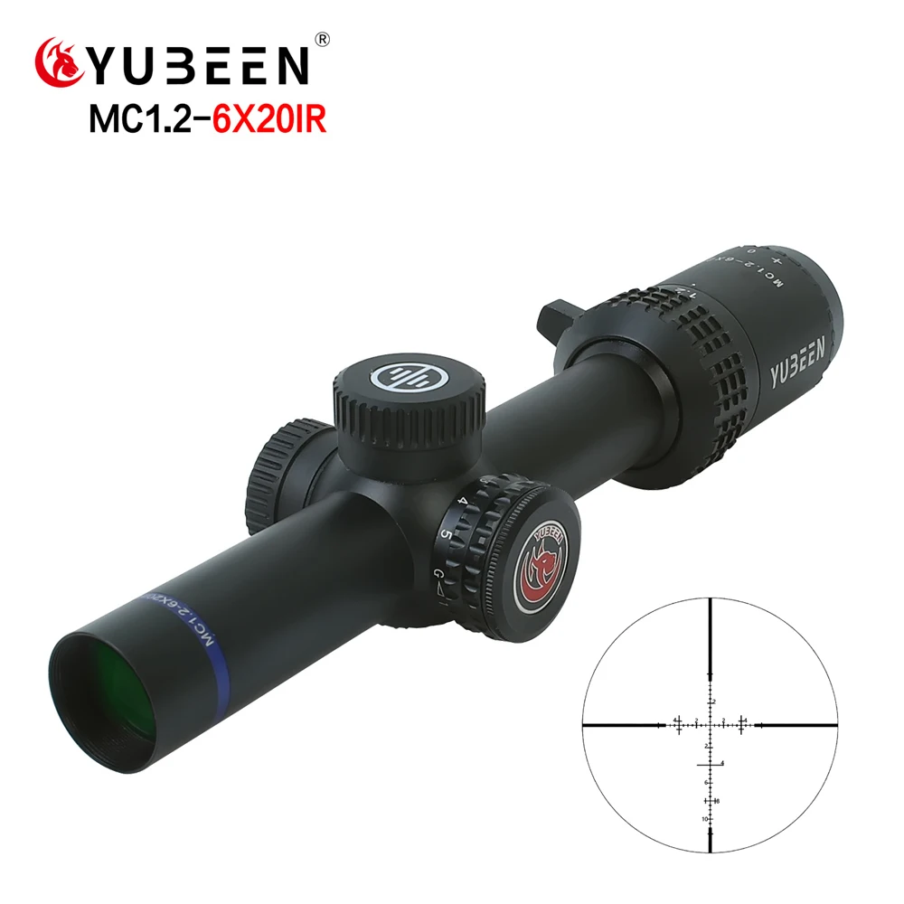 YUBEEN MC1.2-6X20IR  Riflescope with Red Green Illuminated Cross Hunting Optical Scope TACTIC Optical Sight airsoft accessories