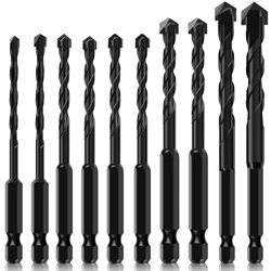 Juego de brocas para mampostería, vástago hexagonal de acero de alta velocidad de 4/5/6/8/10/12mm, juego de brocas para hormigón, taladro de perforación rápido de alta precisión, 10 Uds.