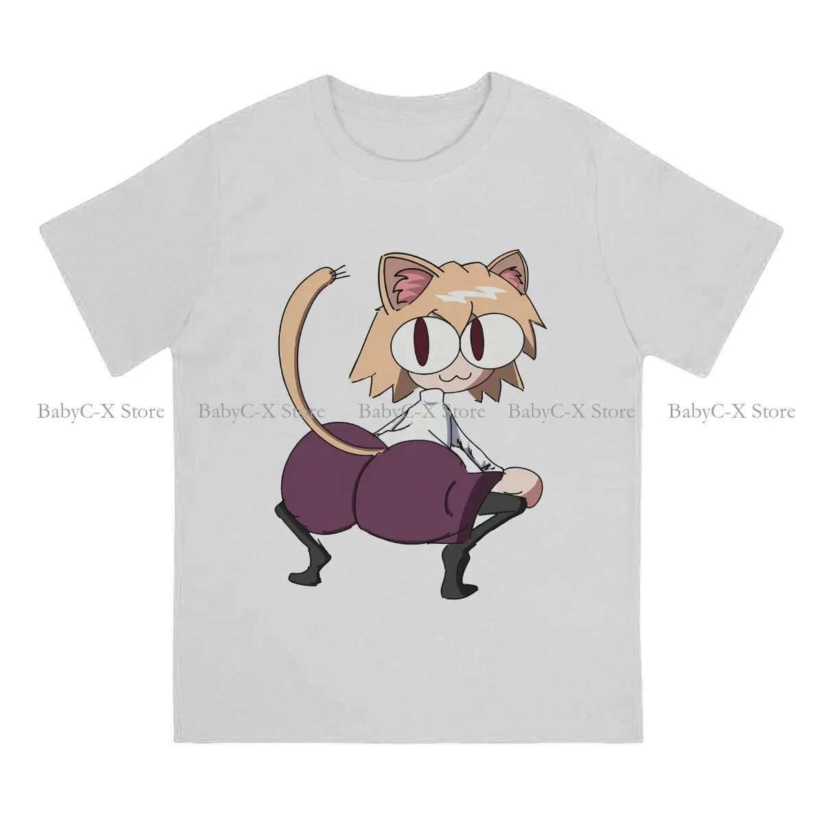 Sey Casual TShirt Neco Arc NECOARC Cat Style Streetwear Casual T Shirt Male Tee Polyester