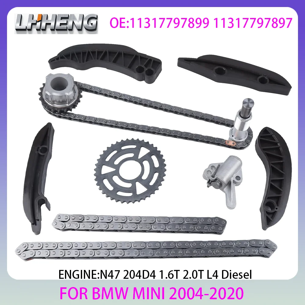 

N47 Engine timing chain kit For BMW E88 F22 E90 F30 F32 E60 E84 E83 F15 MINI R56 R60 1.6L 2.0L L4 Diesel 04-20 204D4 11317797899