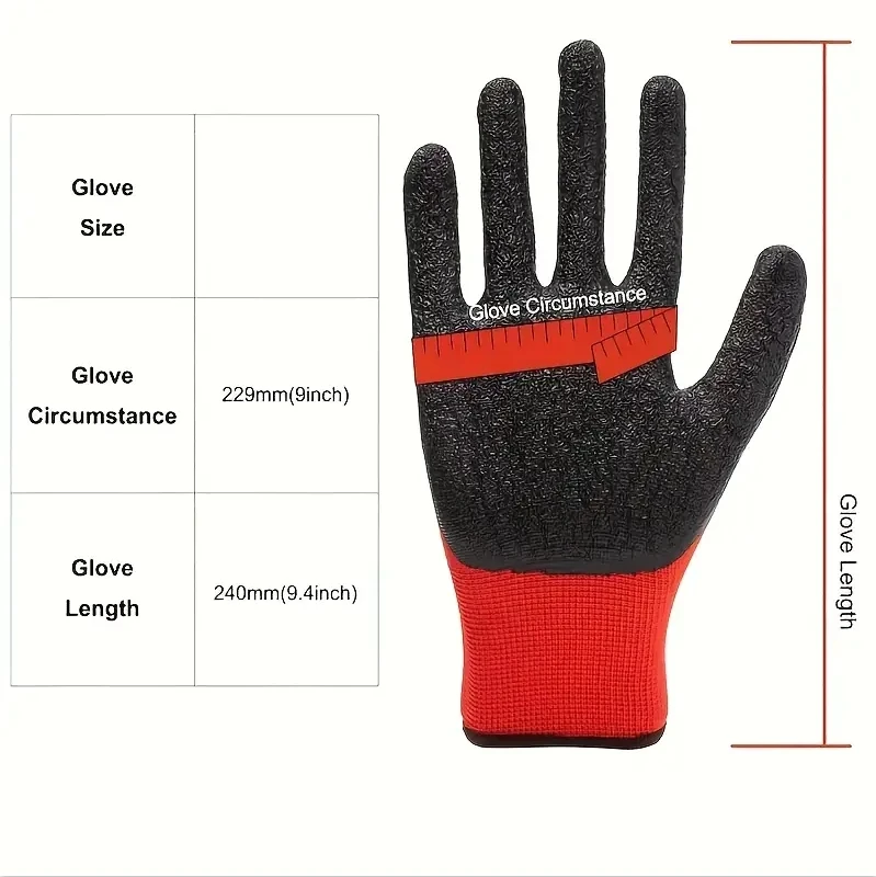 40 Stück/20 Paar schützende Sicherheits-Arbeitshandschuhe aus gestricktem Polyester, getauchtem Gummi, Latex, Handfläche, Gartenarbeit, Jäten, Bauhandschuhe
