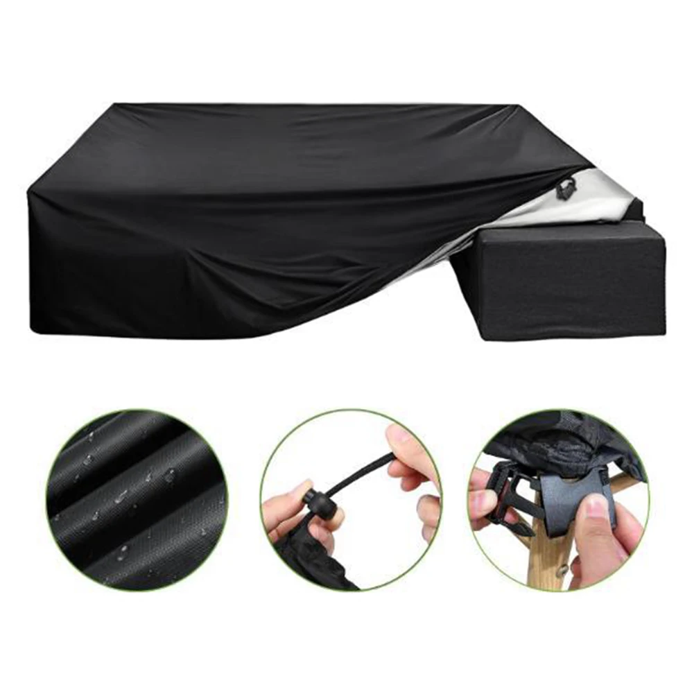 For Sectional Outdoor Couch Cover Featuring Heavy-Duty Weather Protection Against Rain UV Radiation Dust and Blowing Wind