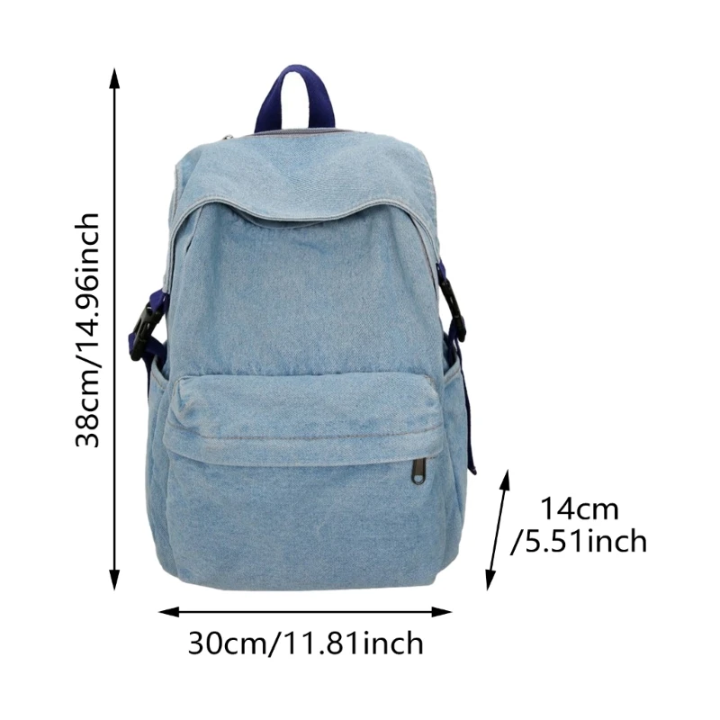 Tas Sekolah Ransel Laptop Trendy Jean Daypack Untuk Tas Buku Pelajar Fashion