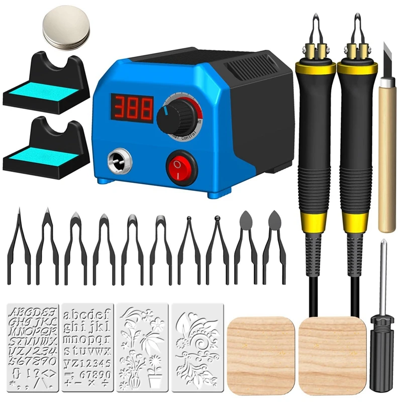 Wood Burning Tool, Digitally Adjustable Temperature Wood Burner Kit (LH55-Fine-Pen-Point) US Plug