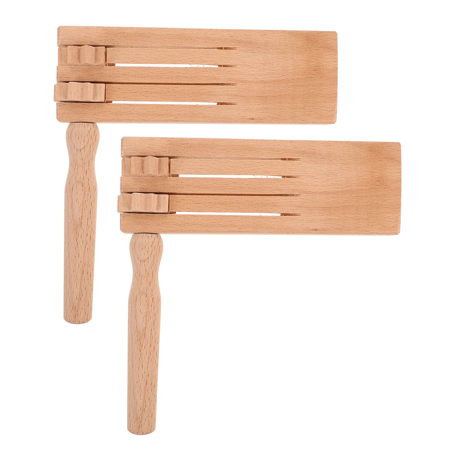

2Pcs Wooden Noise Maker Spinning Ratchet Double-Row Design for Sports Events Birthday Party Early Education Creative