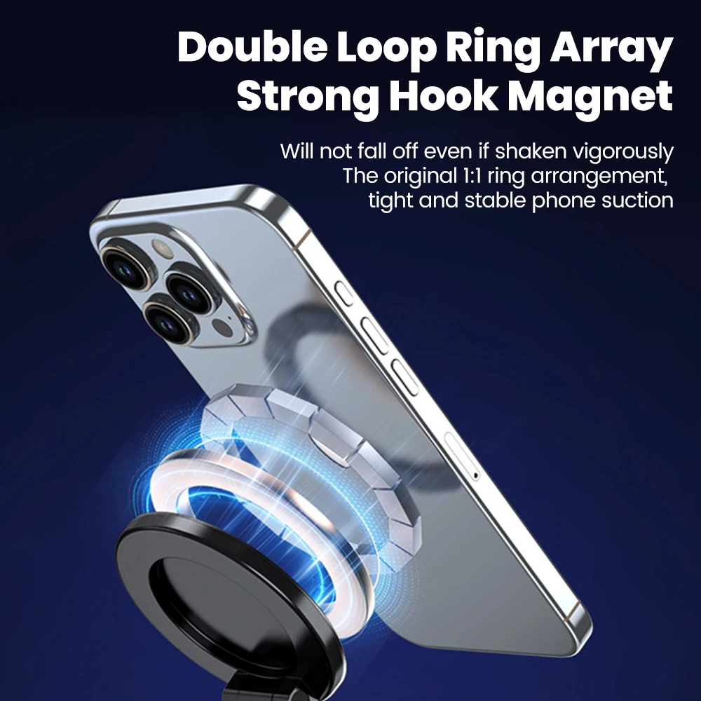 360 °   Soporte magnético para móvil de coche con rotación plegable, soporte Universal fuerte para teléfono para iPhone 15 16 Samsung Huawei