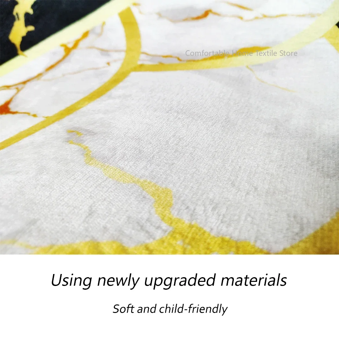 Special-shaped Luxury Gold Carpet Living Room Decoration Home Kids Bedroom Carpets Non-slip Washable Floor Mats Large Area Rug
