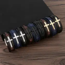Vintage Men's Leather Bracelet Hand-Woven Multilayer Leather Alloy Magnet Buckle Bracelet Fashion Jewelry Wholesale Dropshipping
