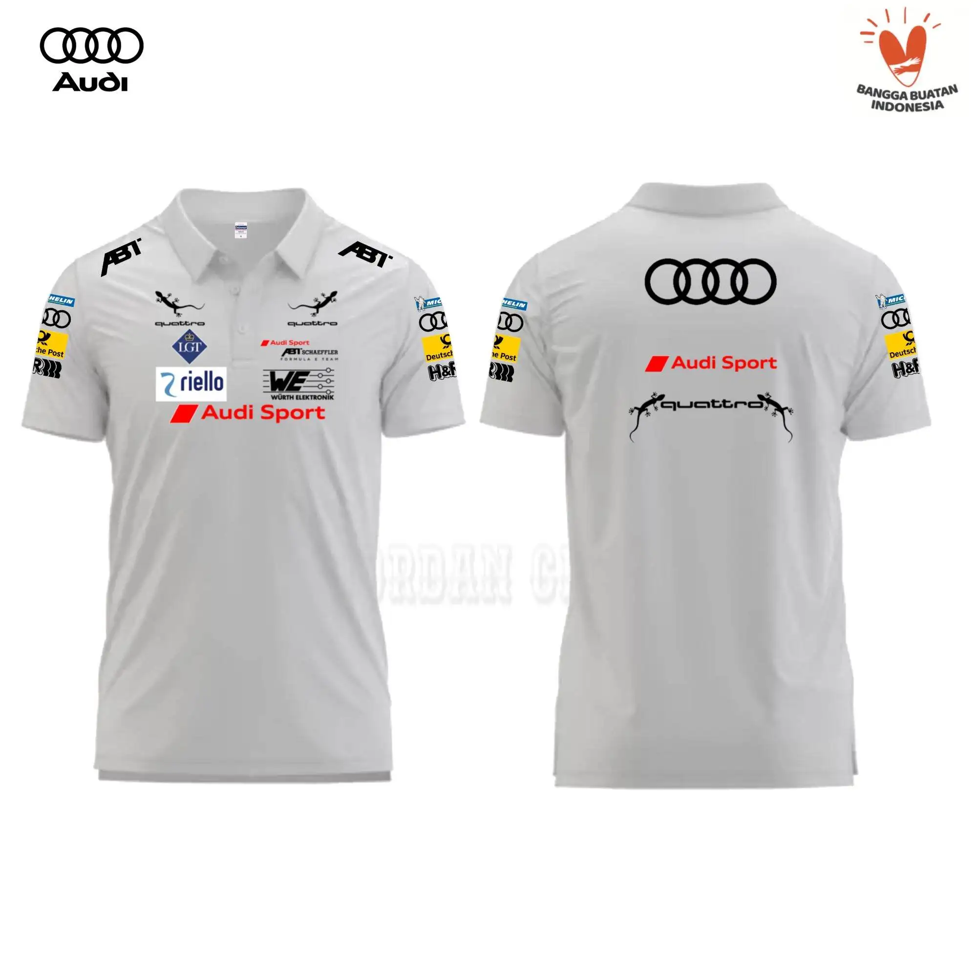 Audi Sport Racing Team Polo Shirts, T-shirts, Lapel Casual T-shirts, Pure Cotton Men's and Women's Casual Daily Polo Shirts image 2